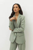 Single-breasted blazer in olive/cream