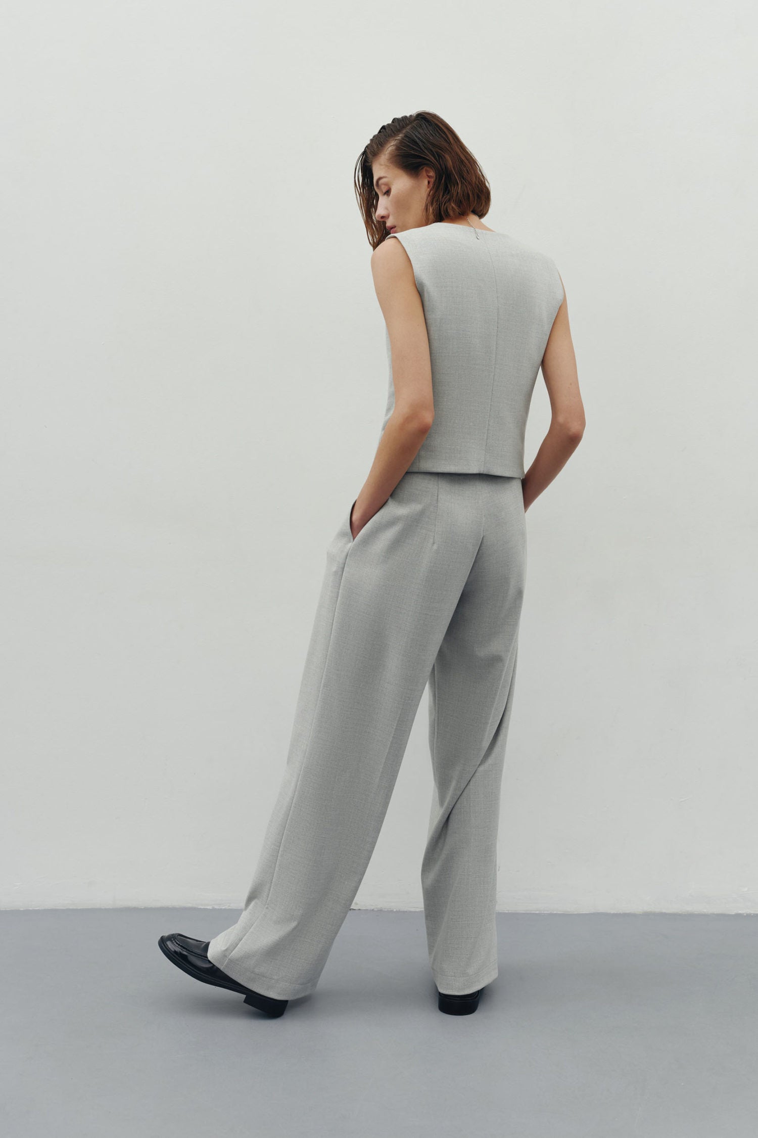 Women's palazzo pants with a low fit