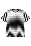 Relaxed fit t-shirt with stripes in blue/black