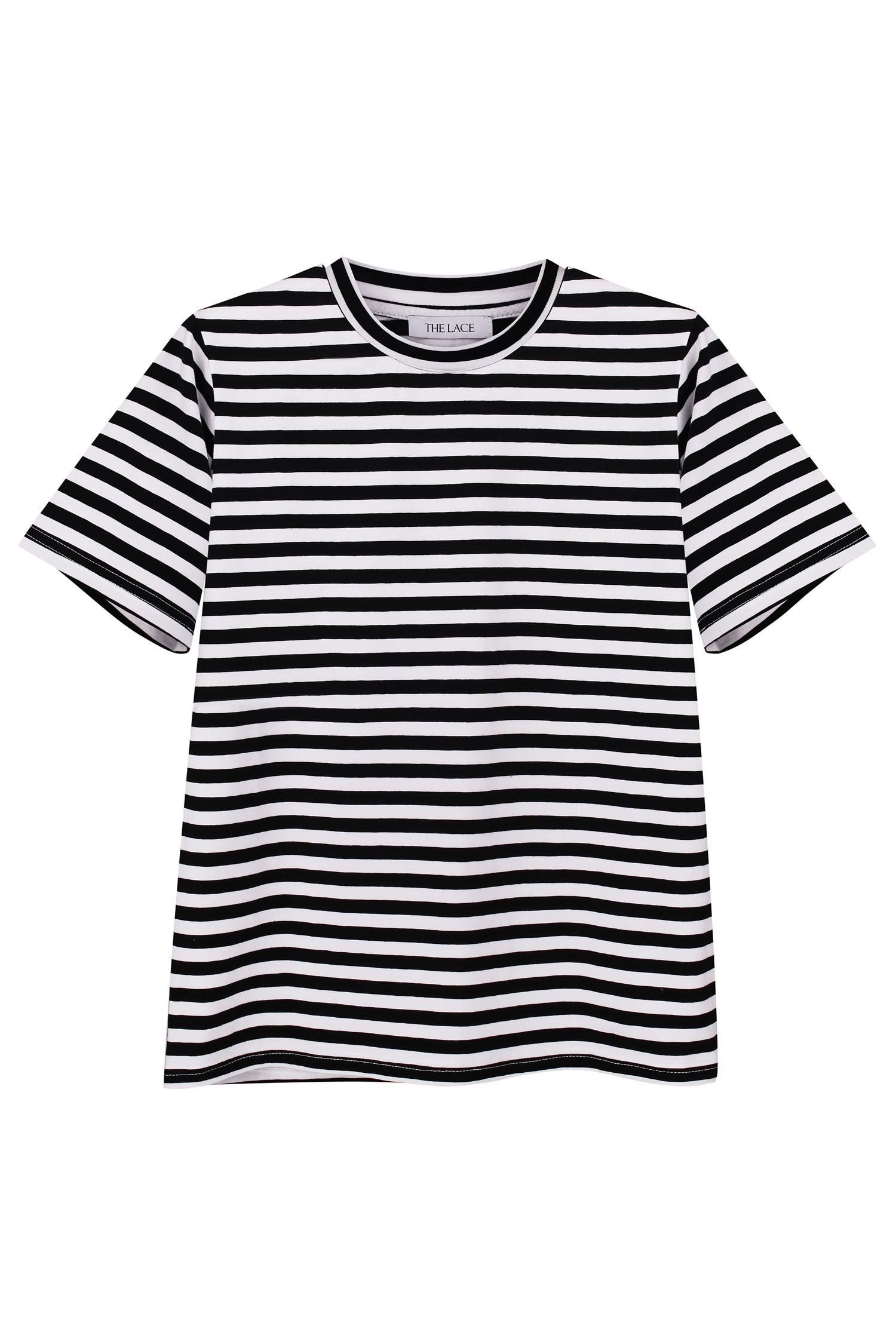 Relaxed fit t-shirt with stripes in blue/black