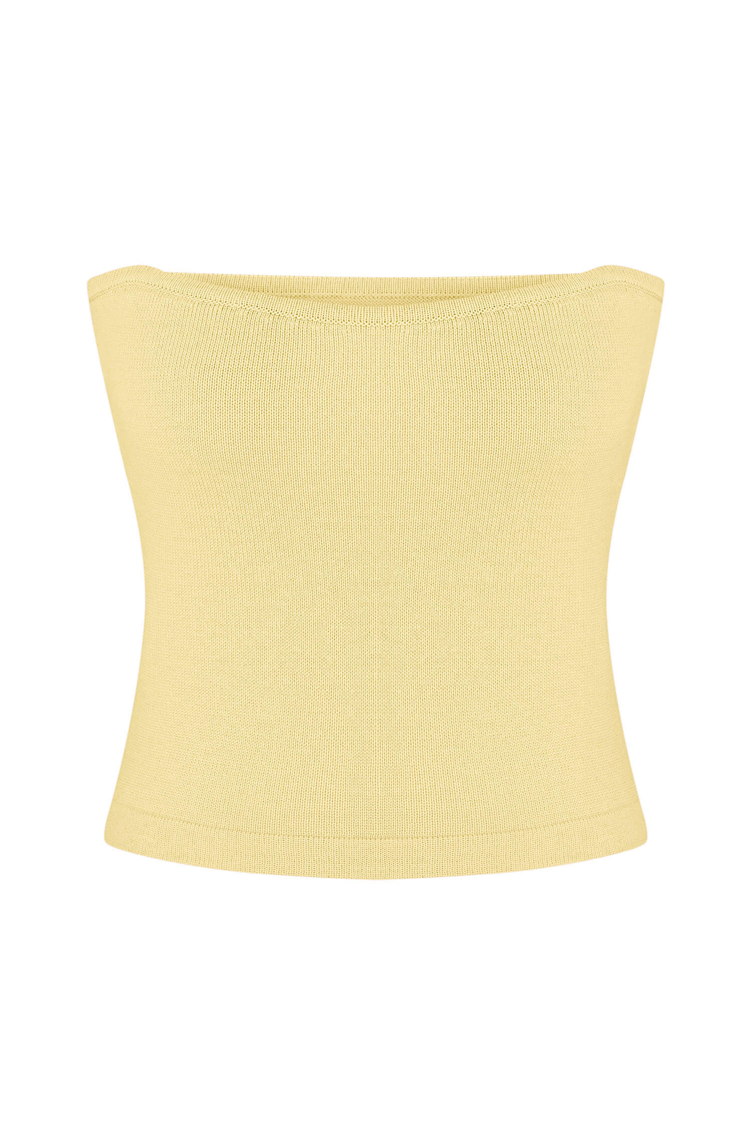 Knitted slim fit top in lemon