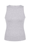 Jersey top in grey-melange/black