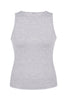 Jersey top in grey-melange/black