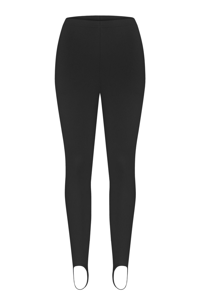 Leggings with stripes in gray