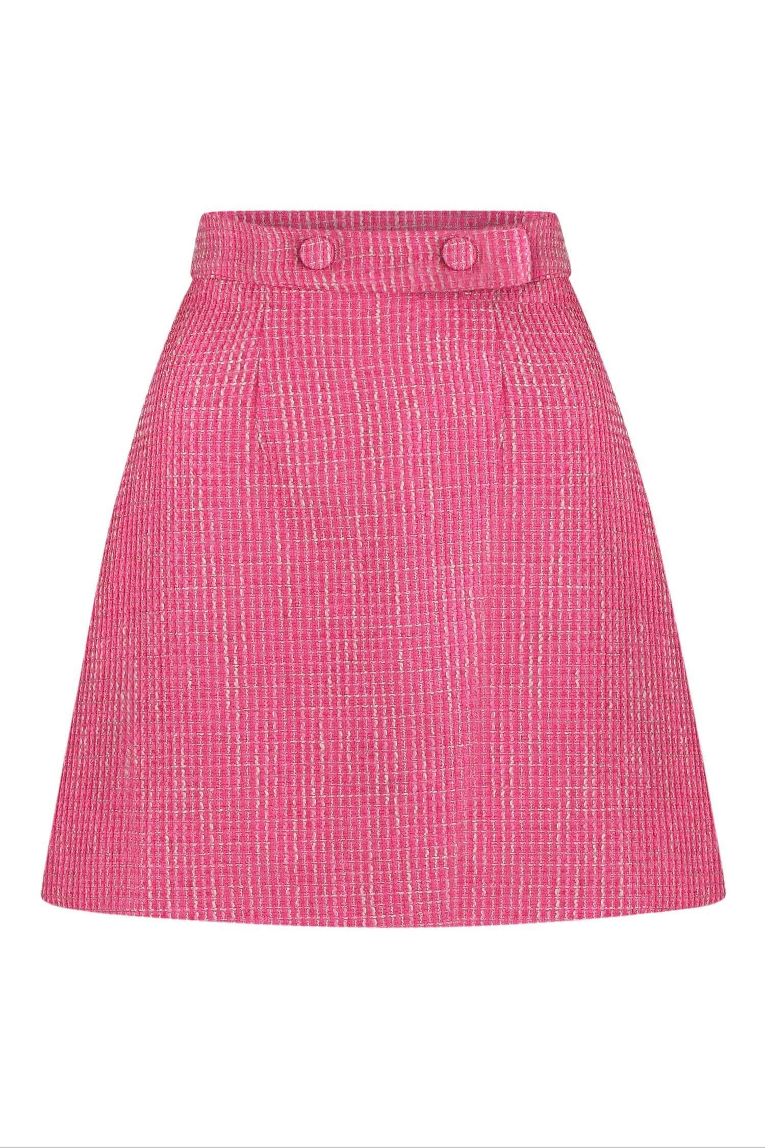 Tweed skirt with buttons