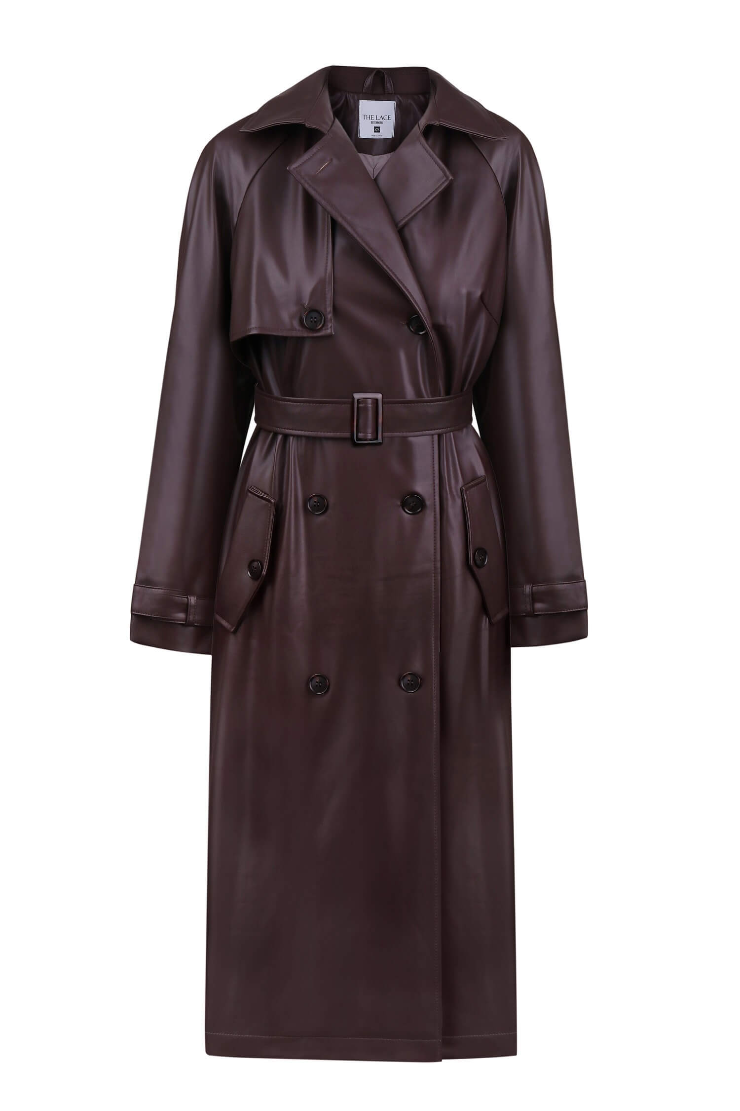 Faux leather oversized trenchcoat