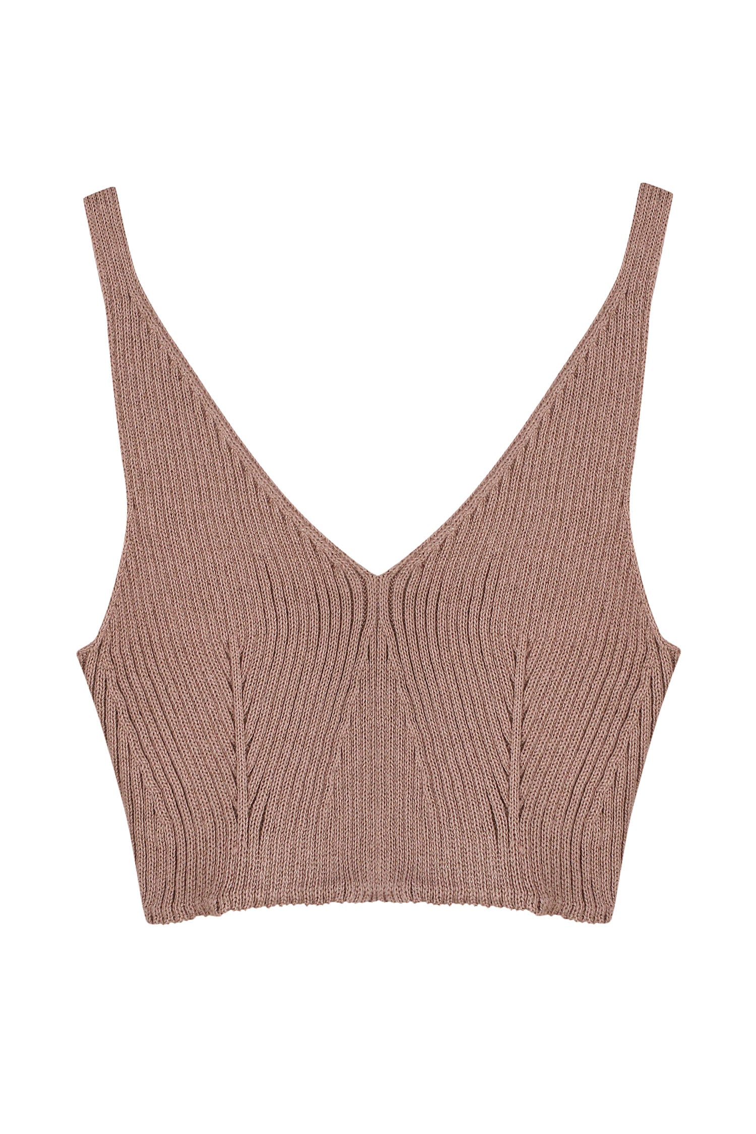 Knitted crop top in milk/cappuccino