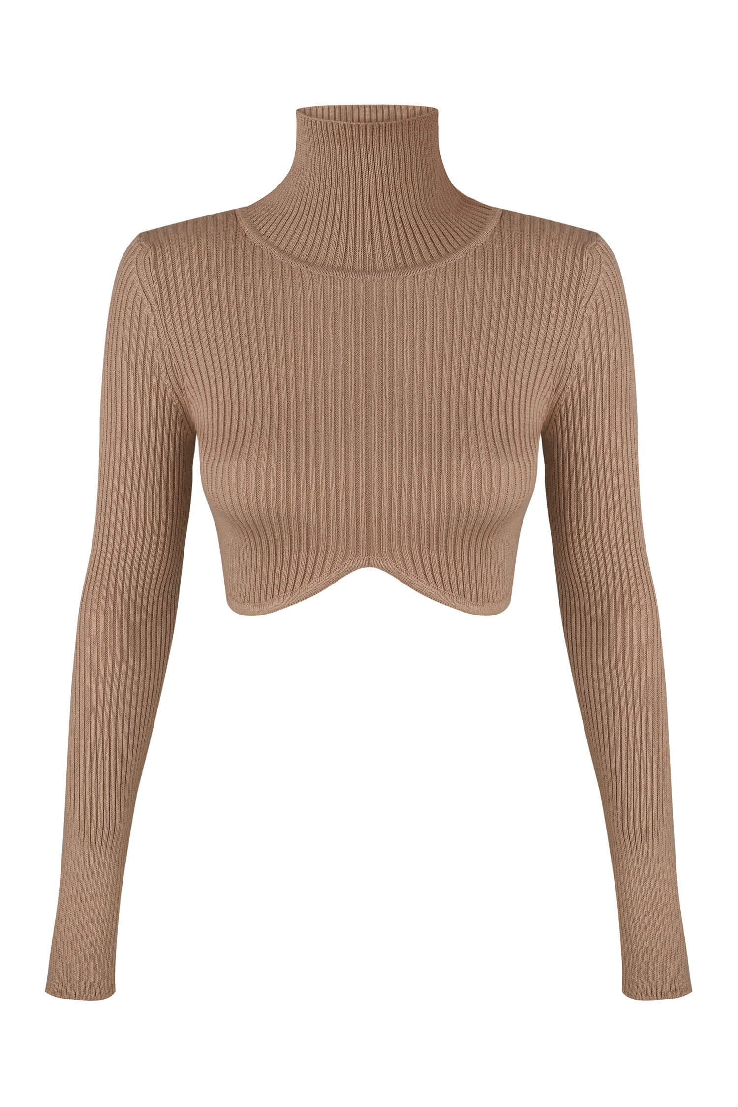 Knitted longsleeve top with notched neck