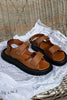 Leather sandals with buckles