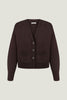 Women's chocolate knitted cardigan with pockets