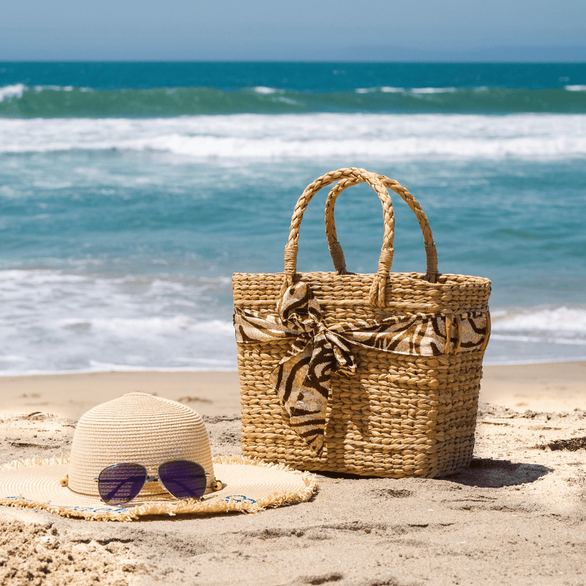 Women's back bag with scarf