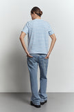 Relaxed fit t-shirt with stripes in blue/black