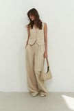 Women's palazzo pants with a low fit