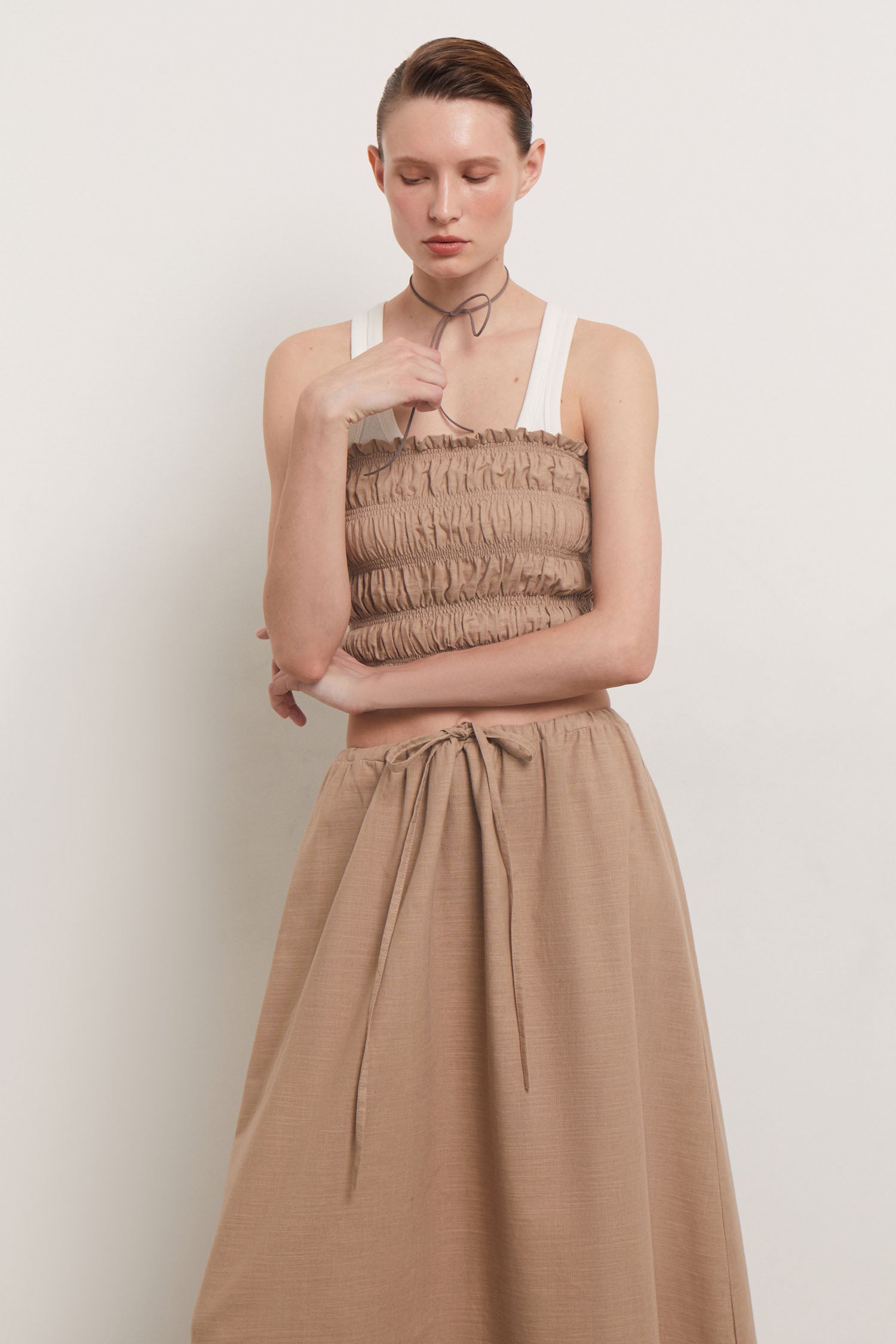 Bandeau top (eco) in beige