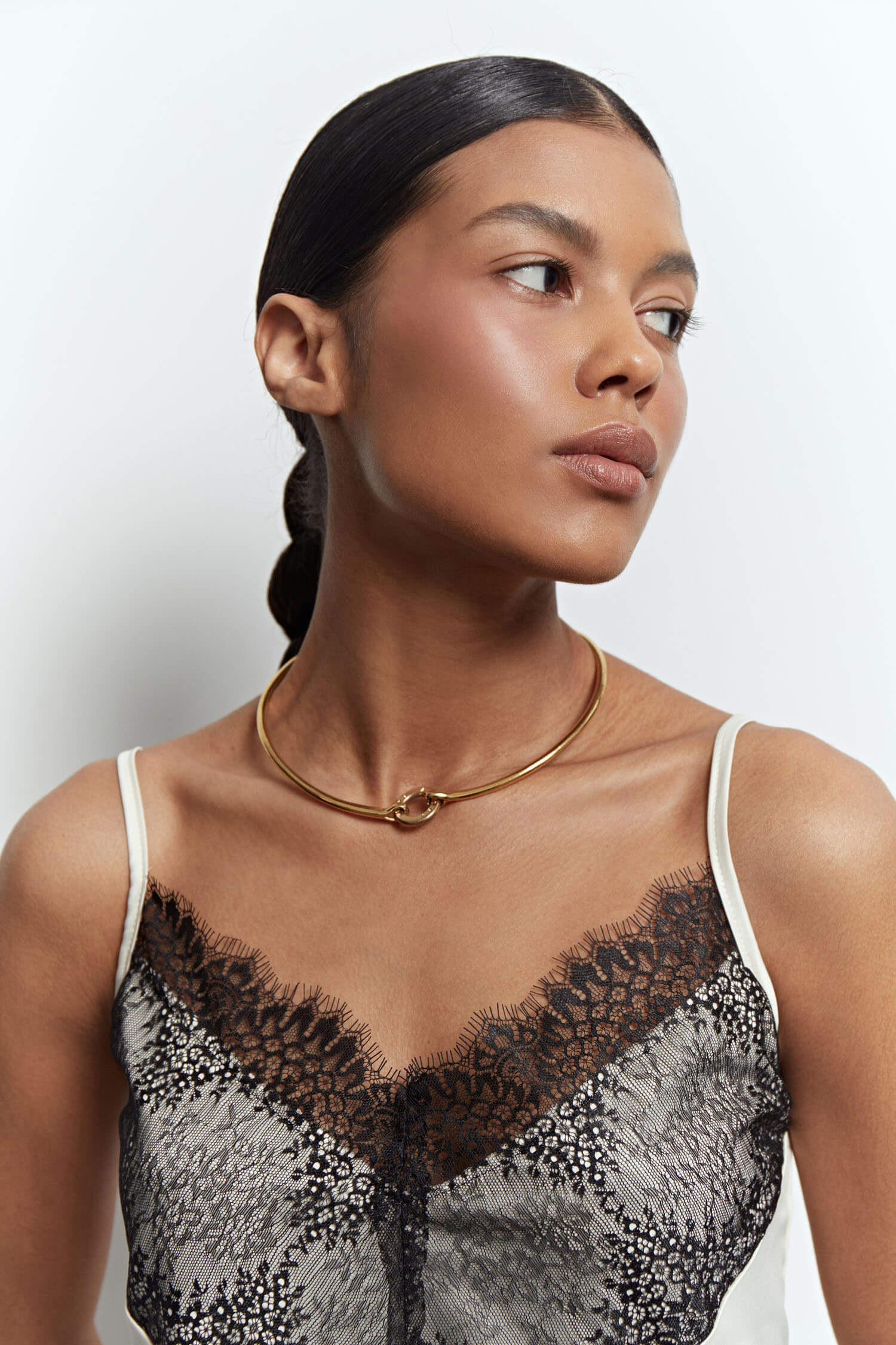 Top with lace decoration