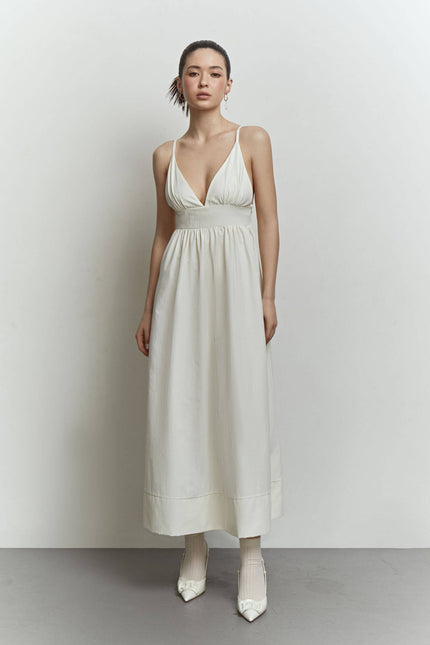 Midi sundress with thin straps