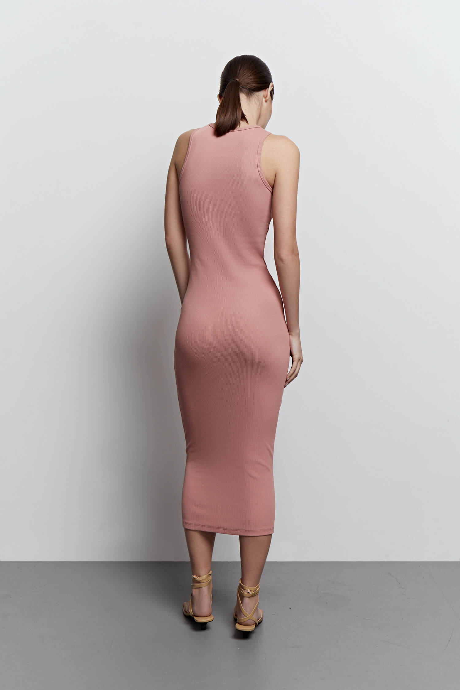 Ribbed jersey midi dress