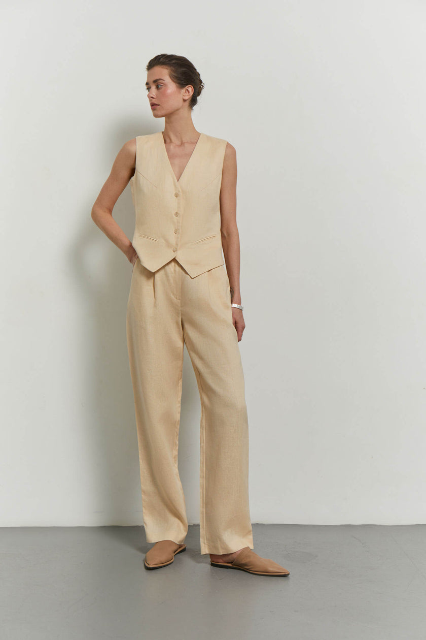 Linen classic vest