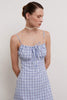 Sundress with thin straps in blue check (eco)