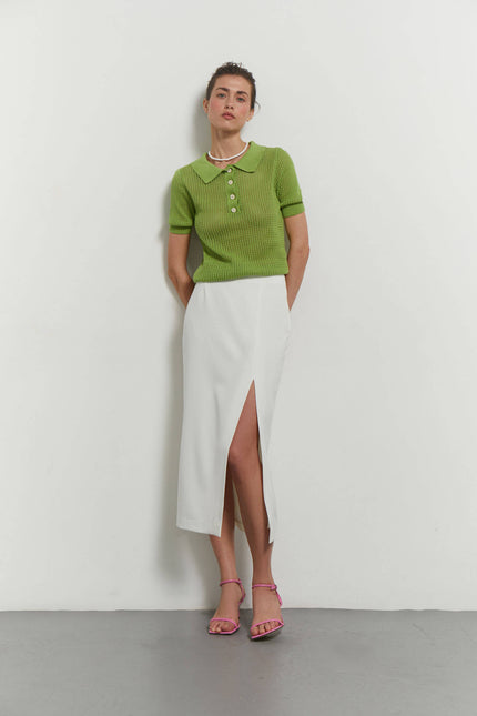 Midi skirt with cut