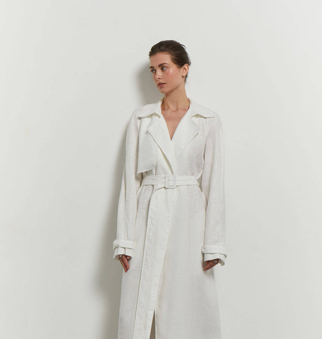 Linen oversized trenchcoat