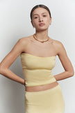 Knitted slim fit top in lemon