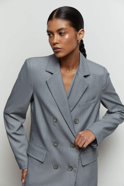 Double-breasted blazer in gray