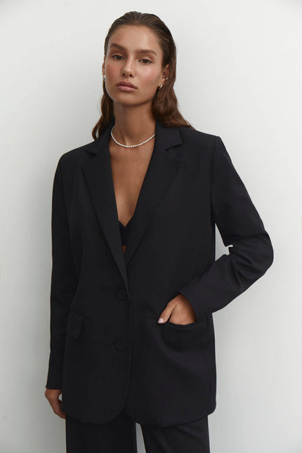 Single-breasted blazer in white/black