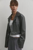 Short faux leather jacket