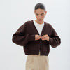 Women's chocolate knitted cardigan with pockets