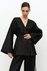 Linen kimono cape with belt