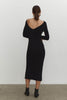 Jersey midi dress with open back