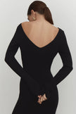 Jersey midi dress with open back