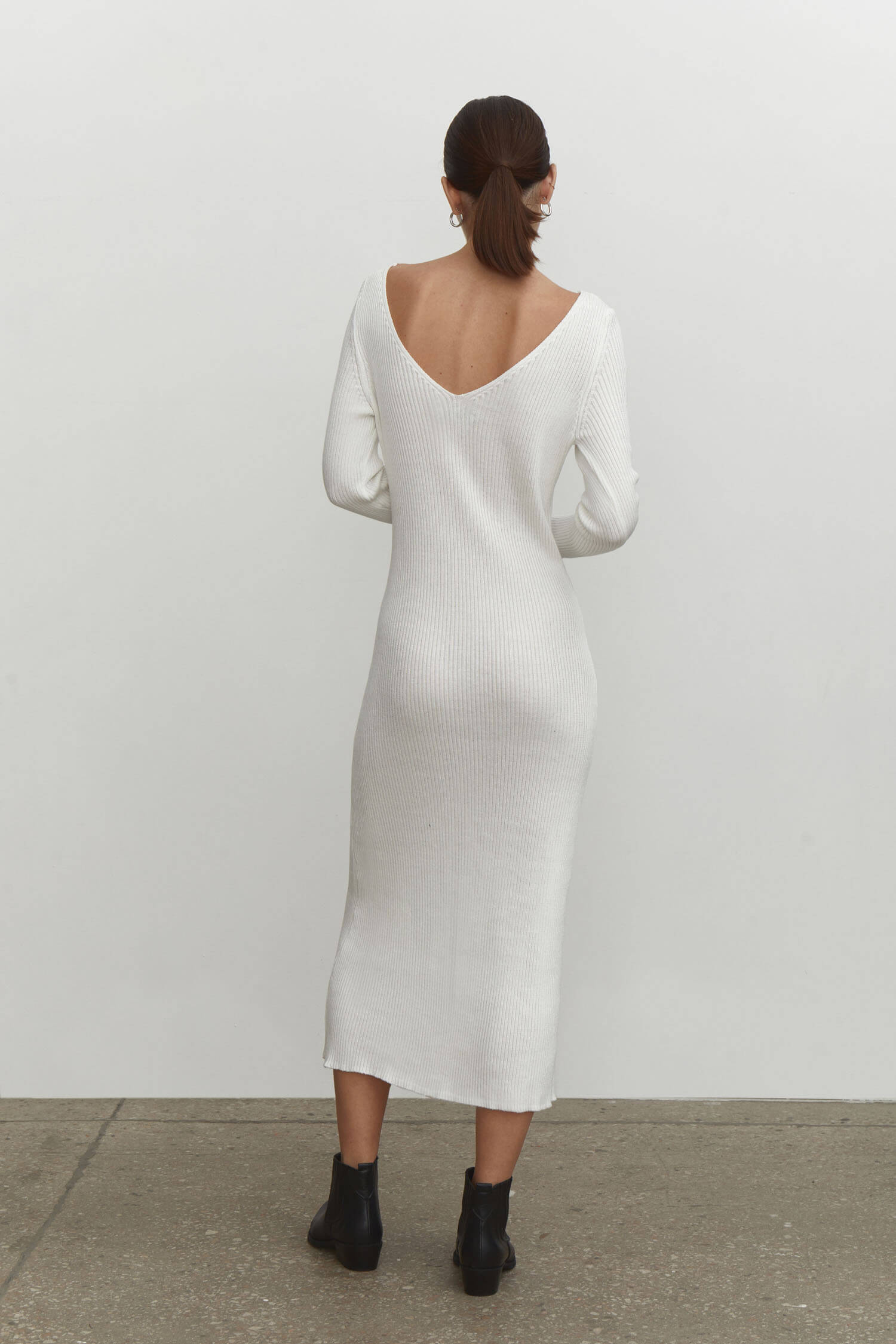 Jersey midi dress with open back