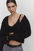 Knitted crop top in black