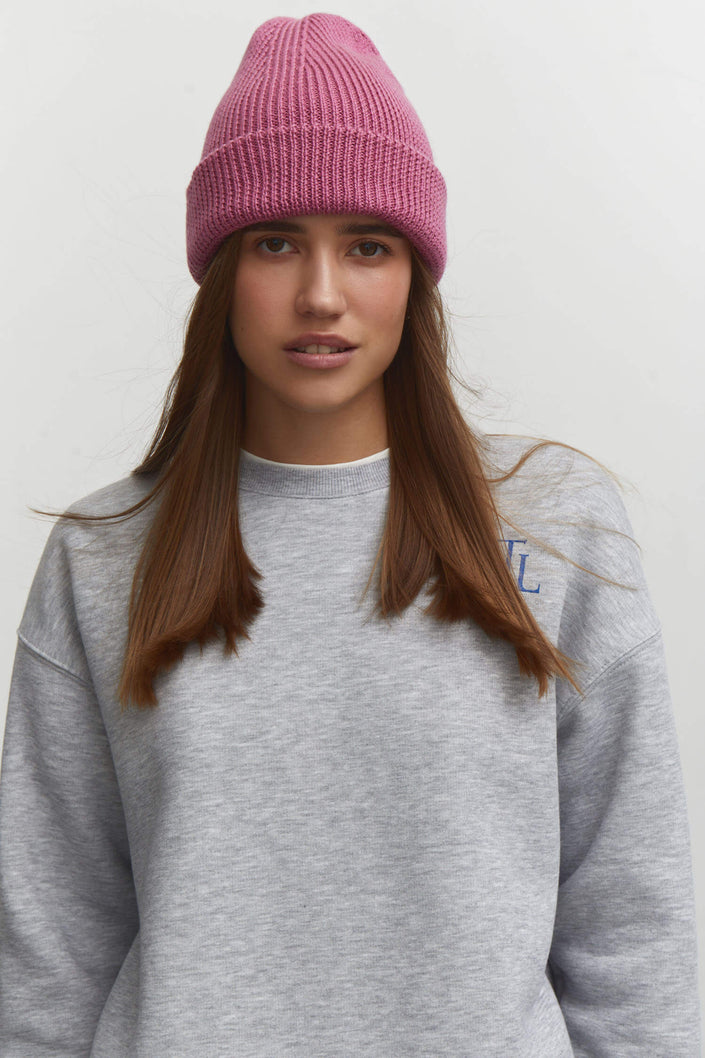 Wool mix beanie hat