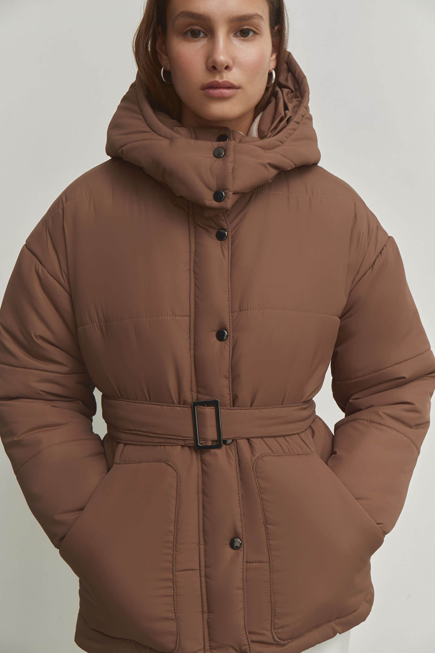 Winter jacket with belt